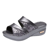 Breakj Large-Size 43 Sandals Women's Summer Wear A New Thick-Sed Loose Cake Fish Mouth Cool Slippers Women's Mother