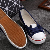 Women Casual Flats Lace up Shallow Shoes Autumn 2023 Fashion Comfortable Female Canvas Loafers Vulcanized Shoes Ladies