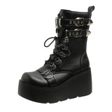 Breakj Thick-Bottomed Pine Cake Small Small Short Boots Girls Autumn New High-Punk Style Casual Martin Boots Thin Single