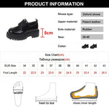 Chunky Platform Oxfords Shoes for Women 2023 Autumn Non Slip Lace Up Flats Woman Thick Bottom Patent Leather Gothic