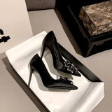 Breakj Drill Bow High Heels Summer Women's New Wedding Shoes Design French Famous Temperament Niche Pointed Single Shoes