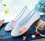 Breakj Shoes Antique Shoes Embroidered Mesh Yarn Single Shoes Round Head Hollow Flat Embroidered Shoes