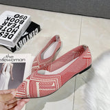 Toe Flat Shoes Women Knitted Slip on Shoes Casual Breathable Ballet Flats Women Loafers Comfort Ladies