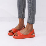 Breakj Sandals Women's New 2025 Summer Size Flat Bottom Low Heel Fish Mouth Fashion Thick-Soled Women's