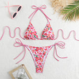 2025 New Swimsuit Print Split Bikini Triangle With Sexy Bikini Set