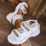 Breakj Sports Sandals Women Wear 2025 New Summer Drill Thick Bottom Magic Stick Soft Bottom Roman Beach