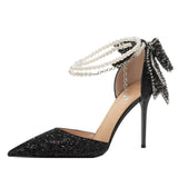 Breakj High Heels Female Student 18-Year-Old Adult Butterfly Crystal Wedding Shoes 2025 New Evening Dress Fine Heel Single