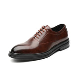 Breakj Men's Korean Version Fashion Shoes Business Dress Pointed Breathable Young British Casual Leather Shoes