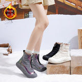 Breakj Women's Shoes High Top Shoes And Velvet Warm Cotton Shoes 2024 Winter New Platform Shoes Casual Snow Boots Female
