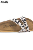 2023 New Summer Cork Slippers Women Casual Solid Color Flip Flops Holiday Beach Outside Slides