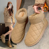 Mouth Snow Boots Women 2023 Winter New Casual Platform High-Top Cotton Shoes Women Add Thick And Velvet Cotton Boots