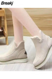 Snow Boots Women Slip on Platform Plush Ankle Boots Ladies Cotton Shoes Casual Warm Short Boots Woman New Booties