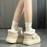 Breakj Shoes Ugly Big Shoes Winter Thick Soles To Keep Warm Cotton Shoes Simple Short Boots Men And Women's Snow
