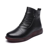 Shoes Cotton Shoes Leather Women's Shoes Winter Ankle Boots Middle-Aged Warm And Velvet Anti-Slip Comfortable Elderly Leather