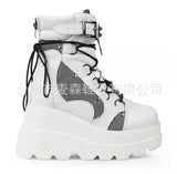 Breakj Wish Size 2023 Winter Thick-Ded Goth Slope And Mid-Sleest Boots Girl
