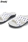 Women Slippers Fabric Soft Dots Shoes 2023 Comfort Open Toe Lightweight Slip On Female Plus Size Chaussure