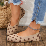 Breakj New Comfortable Shallow Square Head Knit One Foot Flat Plus Size Soft Sole Casual Single