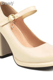 Heels Mary Jeans Pumps 2023 Summer Fashion Ankle Buckle round Toe Women Pumps Elegant Comfy Walking Pumps Plus Size