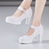 High Heel 12Cm Cheongsam Model Catwalk Shoes Women's Thick Soles Waterproof Platform Silver Round Head Stage Performance Shoes Women's Singles