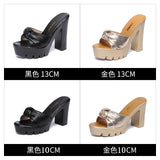 Slippers Women's Summer 2023 New Fashionable Slippers With Thick Heels And Thick Soles Waterproof Platform Small Size Fish Mouth Open Toe
