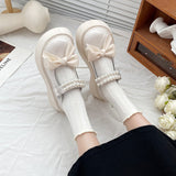 String Bead Lace Bow Lolita Jk Mary Jane Single Shoes Platform Platform Fashion Small Leather Shoes