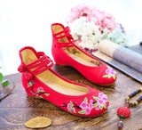 Breakj Dancing Shoes, Leisure Walk, Ethnic Wind, Embroidered Cloth Shoes, Spring And Autumn, Women's Shoes, Single