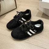 Breakj Thick-Bottomed Forrest Shoes Women 2025 Korean Version Of The New Round Head Solid Color Lace Casual Single Shoes Hot Fashion Women's