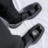 Breakj Shoes Male British Business Dress Korean Version Of Square Head Splicing Leisure Trend Youth Studio Suit Shoes
