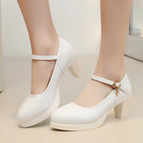 Walking Shoes, High Heels, Waterproof Platform, Women's Singles, Work Shoes, Large Size Women's Shoes