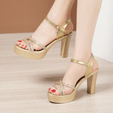 High-Heeled Model Sandals Women's Summer New Cheongsam Walking Sandals Waterproof Platform Thick Soles Large Size Open-Toed