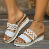 Breakj And Slippers Women's New Large Size 43 Rope Bottom Thick Bottom Fish Mouth Sandals