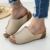 2024 Summer New Slope Heel Thick Soles Large Size Casual Fashion Simple Thick Soles For Women's