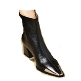 Breakj Wind Metal Tip-Tip Temperament Short Boots 2025 New Winter Zipper Fashion Coarse And Chivalier