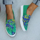 Graffiti Women Flat Shoes Shallow Thick Bottom Casual Canvas Female Footwear Spring Slip On Women's Shoes Plus Size 2022