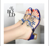 Slippers, Women's Summer Sandals, Seaside Sandals, Sandals, Women's Thick Heels, Large Size Women's Shoes, Diamond Sandals