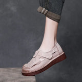 Breakj Time 99] Head Layer Of Cowhair Retro Handmade Hole Shoes Female Summer Beef Soft-Soled Mother Shoes With Hollow