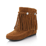 Breakj Heighten Ankle Boots Tassel Boots Plus Size Women's Boots