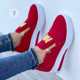 Women Casual Sneakers M Printed Side Zipper Platform Vulcanized Shoes Zapatillas Mujer Sapato Plataforma Feminino Sneakers