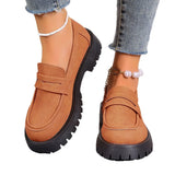 Breakj Autumn New Lefu Shoes Casual British Style Women's Shoes Thick Heel Thick Soles Feet Retro Large Size Women's