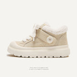 Breakj Shoes Ugly Big Shoes Winter Thick Soles To Keep Warm Cotton Shoes Simple Short Boots Men And Women's Snow