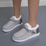 Breakj Women's Large Autumn And Winter New Thick Bottom Plus Velvet Thick Warm Cotton Shoes Casual Flat Cotton