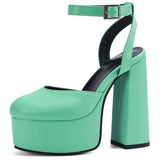 Dropshipping Buckle Cover Toe High Heels women's Sandals Thick Platform Shoes Summer Trendy Fashion Elegant