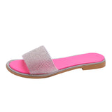 Breakj Women's Shoes 2023 Summer New Korean Version Of The Fashion Wearing Sandals Water Drill Flat Beach