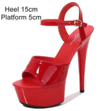 Leopard Sandals Pole Dance Shoes Stripper Sexy Combat Fetish High Heels Women Platform Shoes Party Club 15 17 CM