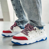 Men Skateboarding Shoes Canvas Thick Bottom Platform Shoes Comfortable Breathable Vulcanized Shoes Casual Sneakers Student