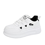 Breakj Women's Shoes 2025 New Thick Soles To Increase The Small Casual Sneakers In The Tide Of Students White