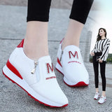 Platform Wedges Women's Sneakers Spring High Quality Rhinestone Mesh Breathable Increased Female Shoes Casual Autumn