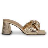 Breakj Charm Silver Soft-Faced Cow Skin Cross-Belt Side-Slip Slippers Women Wearing Retro Crystals And Coarse