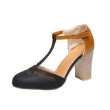 Breakj High-Heeled Shoes Fashion Hollow Thighs Buckle With Thick Women's Singles Shoes Light Mouth Sandal