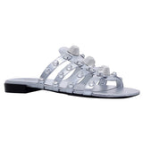 Metal Riveted Decorative Flat Slippers, Large Size Sandals, Sandals, New Summer